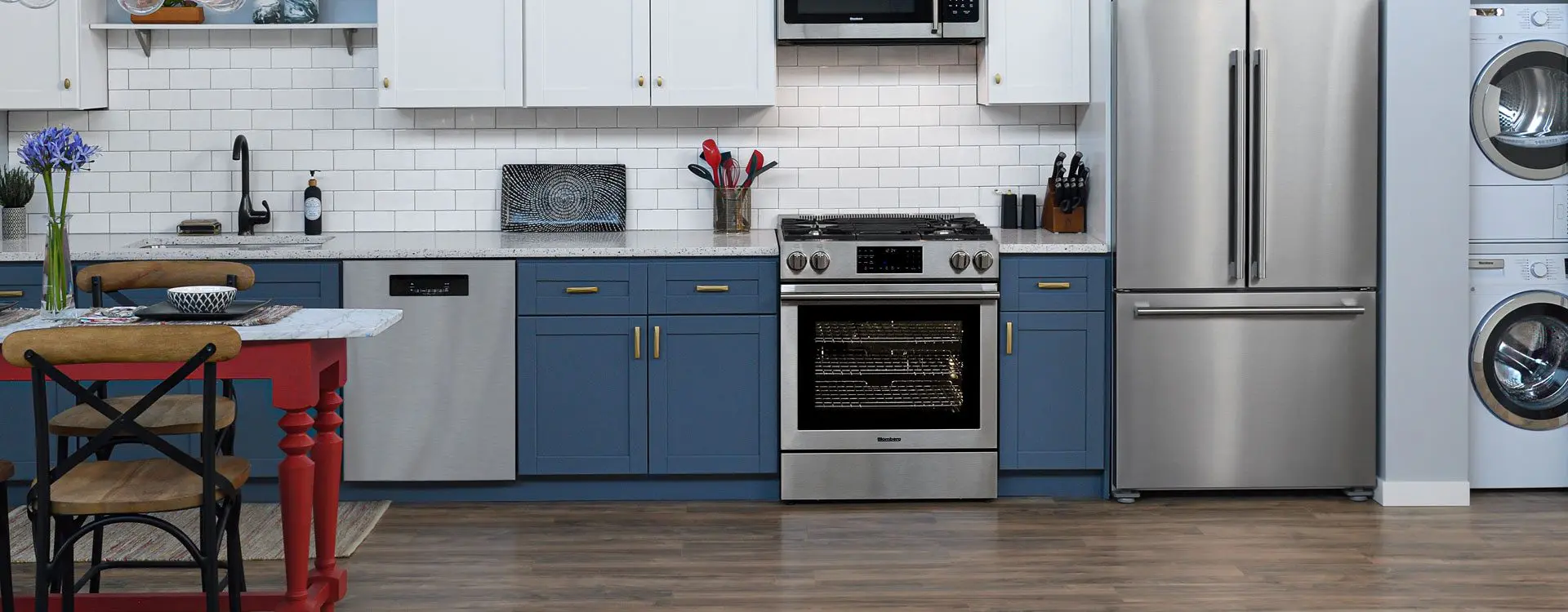 Blomberg appliances in a compact kitchen